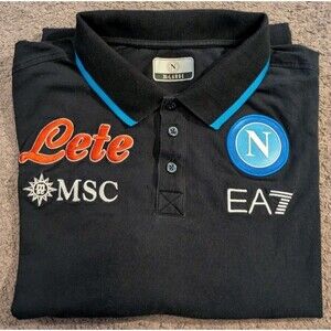 SSC Napoli Football Club Black Soccer Polo Men's 3XL